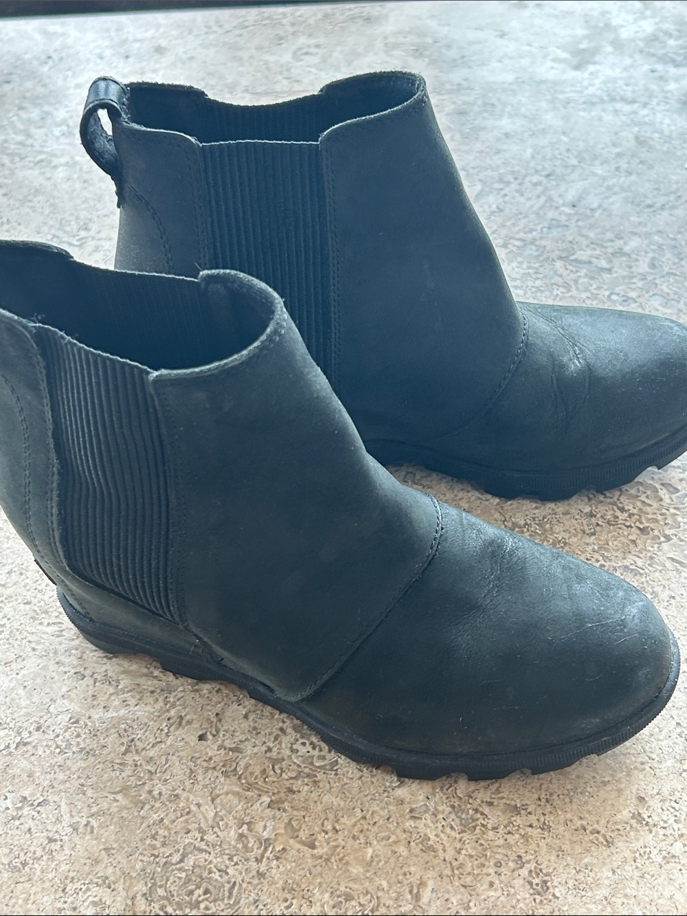 Sorel Black Suede Chelsea Ankle Boots